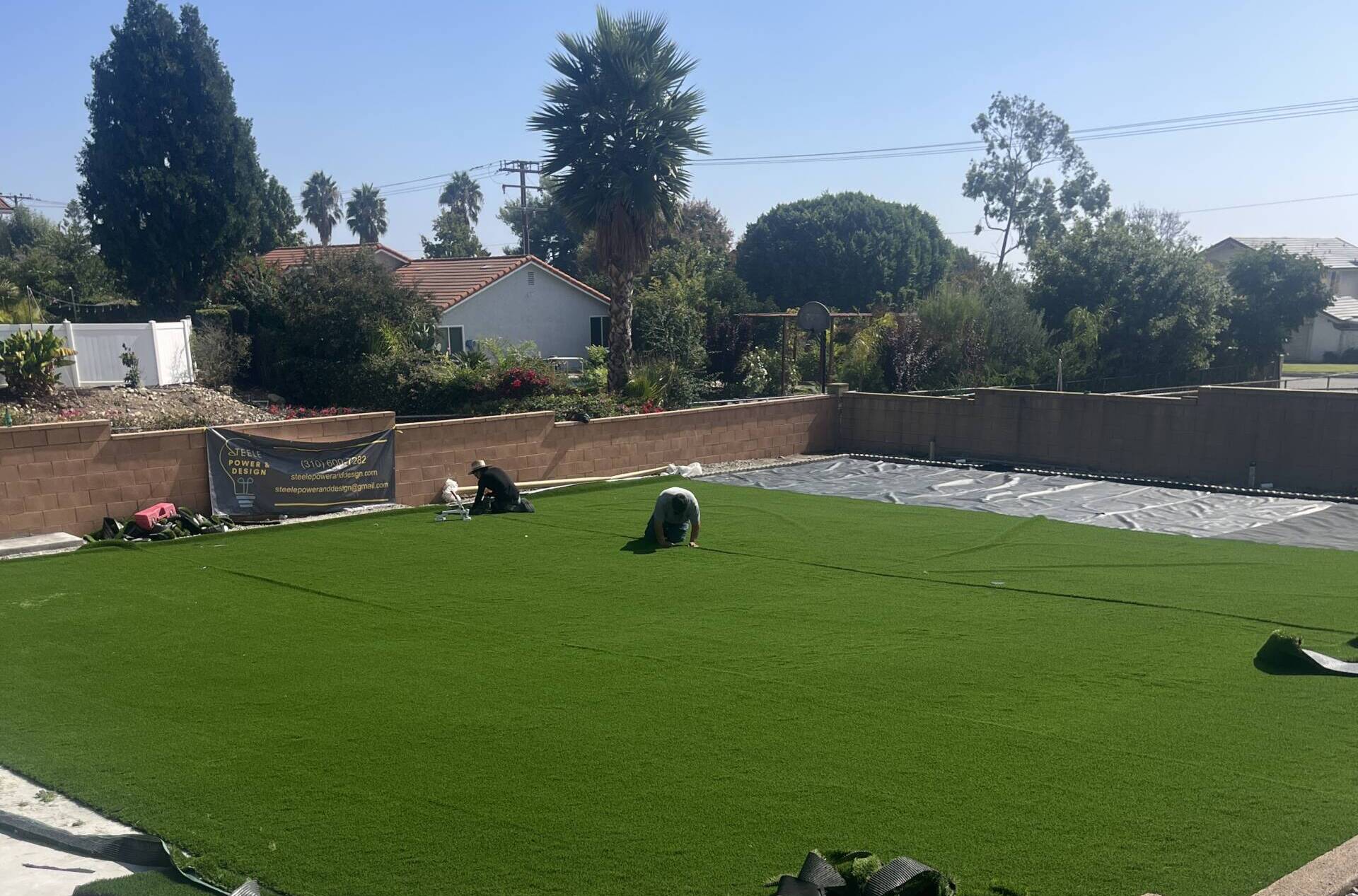 Backyard Artificial Grass Installation